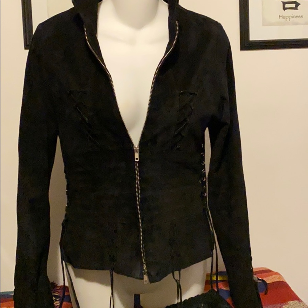 2 piece 100 Real Suede Jacket & Mini Skirt Sz. 5